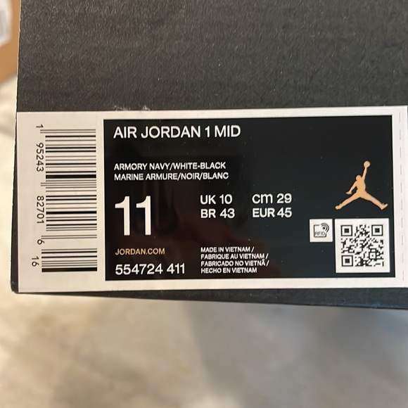 Air Jordan 1 Mid • Armory Navy / White-Black - Picture 8 of 8